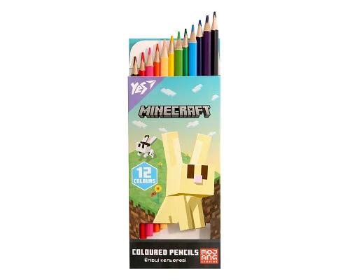 Олівці кольорові Yes 12 кольорів Minecraft Spring (290772)