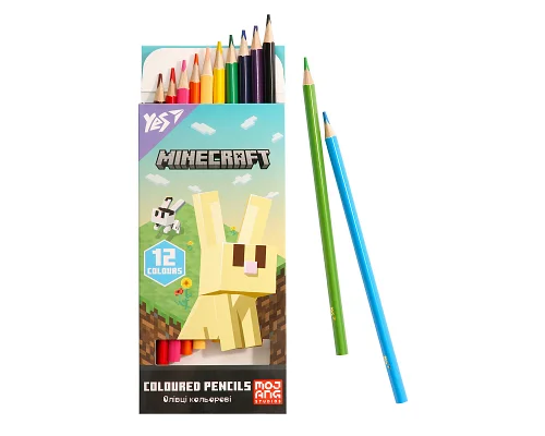 Олівці кольорові Yes 12 кольорів Minecraft Spring (290772)