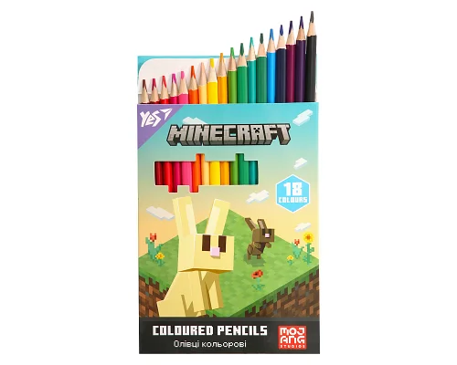 Олівці кольорові Yes 18 кольорів Minecraft Spring (290773)