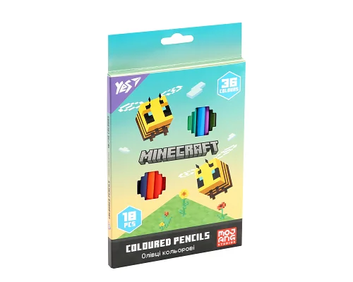 Олівці кольорові Yes 18/36 кольорів Minecraft Spring (290774)