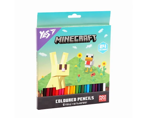 Олівці кольорові Yes 24 кольори Minecraft Spring (290776)