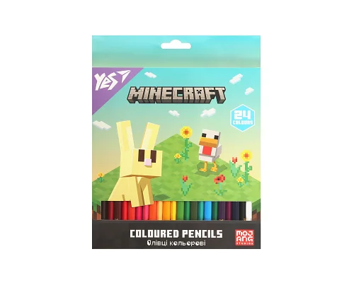 Олівці кольорові Yes 24 кольори Minecraft Spring (290776)