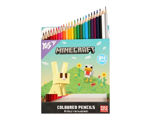 Олівці кольорові Yes 24 кольори Minecraft Spring (290776)