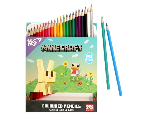 Олівці кольорові Yes 24 кольори Minecraft Spring (290776)