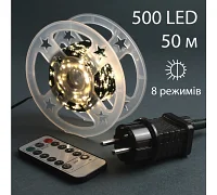 Електрогірлянда Yes! Fun Нитка 100 м, 1000 LED тепло-біла, вулична, 8 функцій, пульт. (975128)