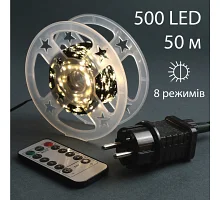 Електрогірлянда Yes! Fun Нитка 100 м, 1000 LED тепло-біла, вулична, 8 функцій, пульт. (975128)
