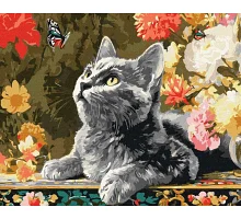 Картина за номерами Кошеня та метелики art_selena_ua 40х50 Ідейка (KHO6818)