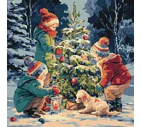Картина за номерами Ялинка дружби art_selena_ua 40х40 Ідейка (KHO8699)