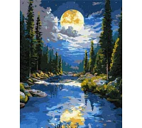 Картина по номерам Под горным потоком с красками металлик art_selena_ua 40х50 Идейка (KHO6424)