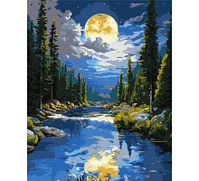 Картина по номерам Под горным потоком с красками металлик art_selena_ua 40х50 Идейка (KHO6424)
