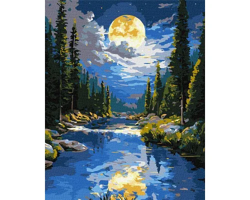 Картина по номерам Под горным потоком с красками металлик art_selena_ua 40х50 Идейка (KHO6424)
