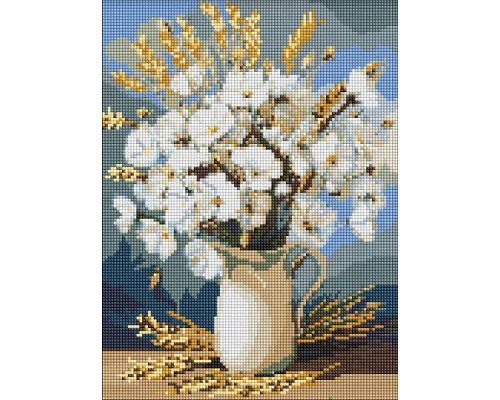 Алмазна мозаїка Білі маки і пшениця art_selena_ua 30х40 Ідейка (AMO20053)