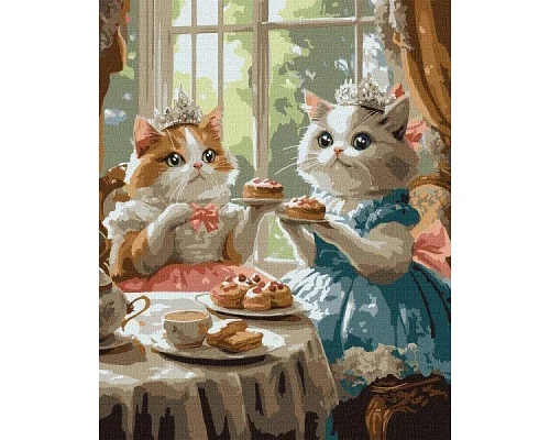 Картина за номерами Вечірка котячих леді art_selena_ua 40х50 Ідейка (KHO6691)