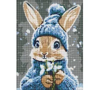 Алмазна мозаїка Кролик з підсніжниками art_selena_ua 30х40 Ідейка (AMO20039)
