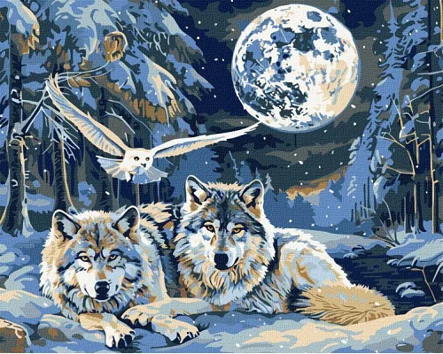 Картина за номерами Хижаки і мудрість з фарбами металік art_selena_ua 40х50 Ідейка (KHO6848)