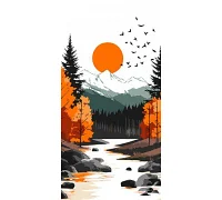 Картина по номерам Желтый месяц среди осеннего леса art_selena_ua 40х80 Идейка (KHO6415)