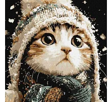 Картина за номерами Сніговий котик art_selena_ua 40х40 Ідейка (KHO6847)