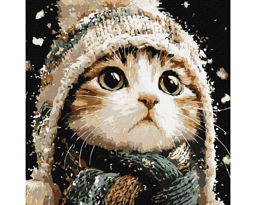 Картина за номерами Сніговий котик art_selena_ua 40х40 Ідейка (KHO6847)
