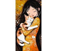 Картина по номерам Кот на руках art_selena_ua 40х80 Идейка (KHO8642)