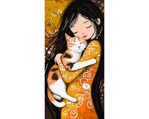 Картина по номерам Кот на руках art_selena_ua 40х80 Идейка (KHO8642)
