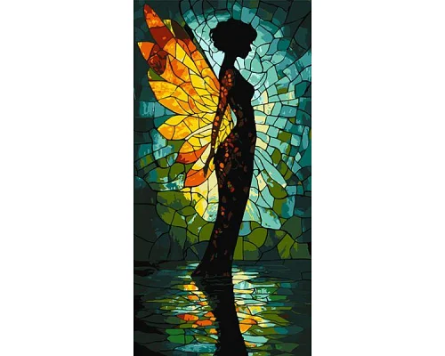 Картина по номерам Витражный ангел art_selena_ua 40х80 Идейка (KHO8612)