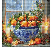 Алмазна мозаїка Цитруси у вазі art_selena_ua 40х40 Ідейка (AMO20007)