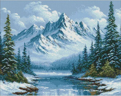 Алмазна мозаїка Морозне дихання лісу art_selena_ua 40х50 Ідейка (AMO20012)