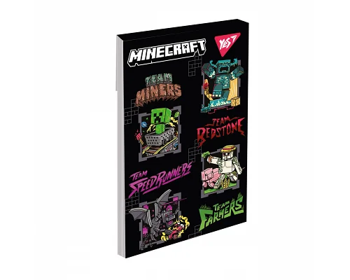 Блокнот Yes А7 Minecraft Black 48 аркушів клітинка (152109)