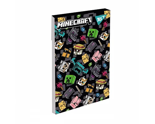 Блокнот Yes А7 Minecraft Black 48 аркушів клітинка (152109)