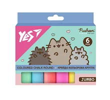 Крейда кольорова Yes Pusheen 6 штук JUMBO (400559)