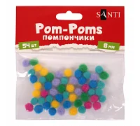 Помпони SANTI кольорові d 8мм 54шт/уп (955449)