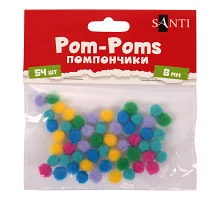 Помпони SANTI кольорові d 8мм 54шт/уп (955449)