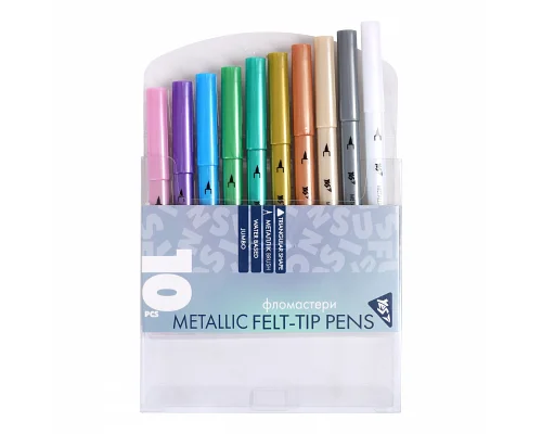 Фломастери Yes 10 кольорів Fusion металлік (650591)