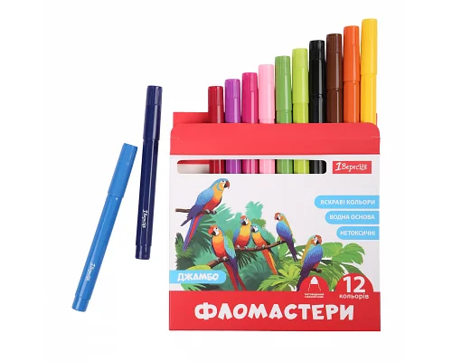 Фломастери 1Вересня 12 кольорів Classic Jumbo картонная коробка (650592)