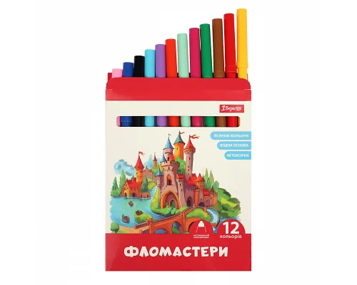 Фломастери 1Вересня 12 кольорів Classic (650593)