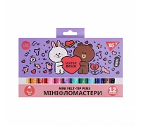 Фломастери Yes 12 кольорів Line Friends Mini (650594)