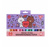 Фломастери Yes 12 кольорів Line Friends Mini (650594)