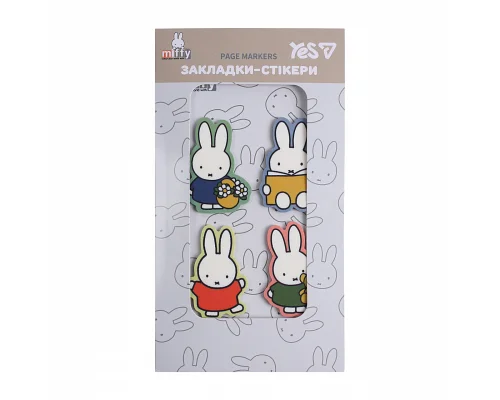 Закладки-стікери Yes Miffy пластик 80 шт 4х20 (170448)