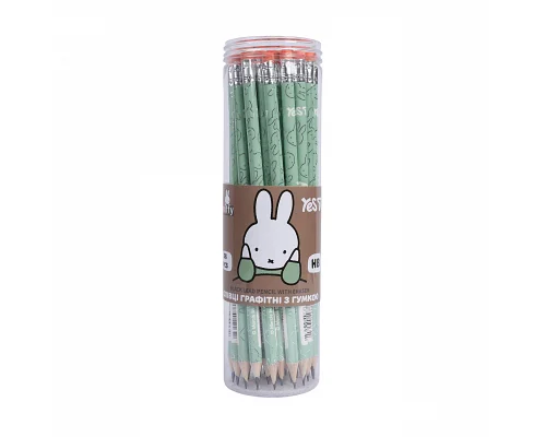 Олівець чорнографітний Yes Miffy круглий з гумкою (280691)
