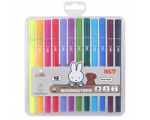 Фломастери двосторонні Yes Miffy 12 кольорів (650595)