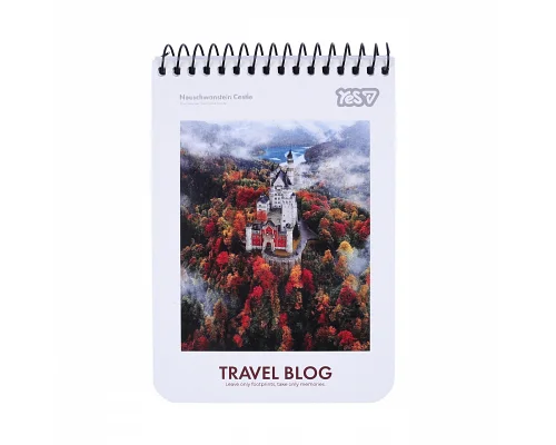 Зошит для записів Yes А6 80 аркушів клітинка на спіралі Travel (152289)