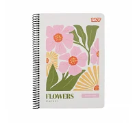 Зошит для записів Yes А5 80 аркушів клітинка на спіралі Flowers (152292)