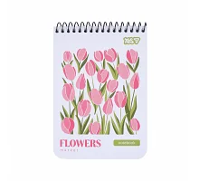 Зошит для записів Yes А6 80 аркушів клітинка на спіралі Flowers (152293)