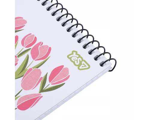 Зошит для записів Yes А6 80 аркушів клітинка на спіралі Flowers (152293)