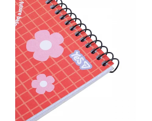 Тетрадь для записей Yes А6 80 листов клетка на спирали Smiley and Flowers (152295)