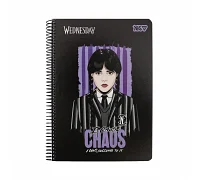 Зошит для записів Yes А5 80 аркушів клітинка на спіралі Wednesday.Chaos (152298)