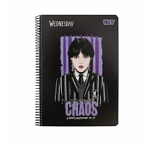 Зошит для записів Yes А5 80 аркушів клітинка на спіралі Wednesday.Chaos (152298)