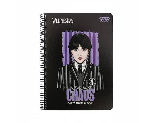 Зошит для записів Yes А5 80 аркушів клітинка на спіралі Wednesday.Chaos (152298)