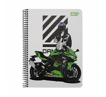 Зошит для записів Yes А5 80 аркушів клітинка на спіралі Moto (152299)