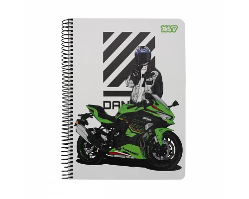 Зошит для записів Yes А5 80 аркушів клітинка на спіралі Moto (152299)